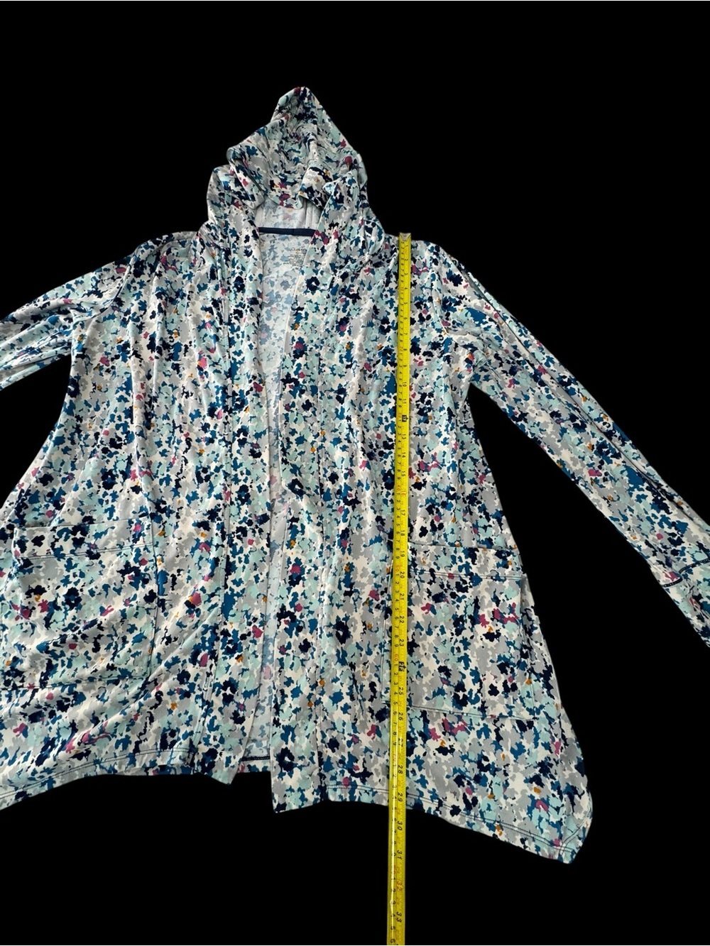 Cuddl duds Lightweight Floral Hooded Cardigan - Blue Multi - Picture 2 of 6